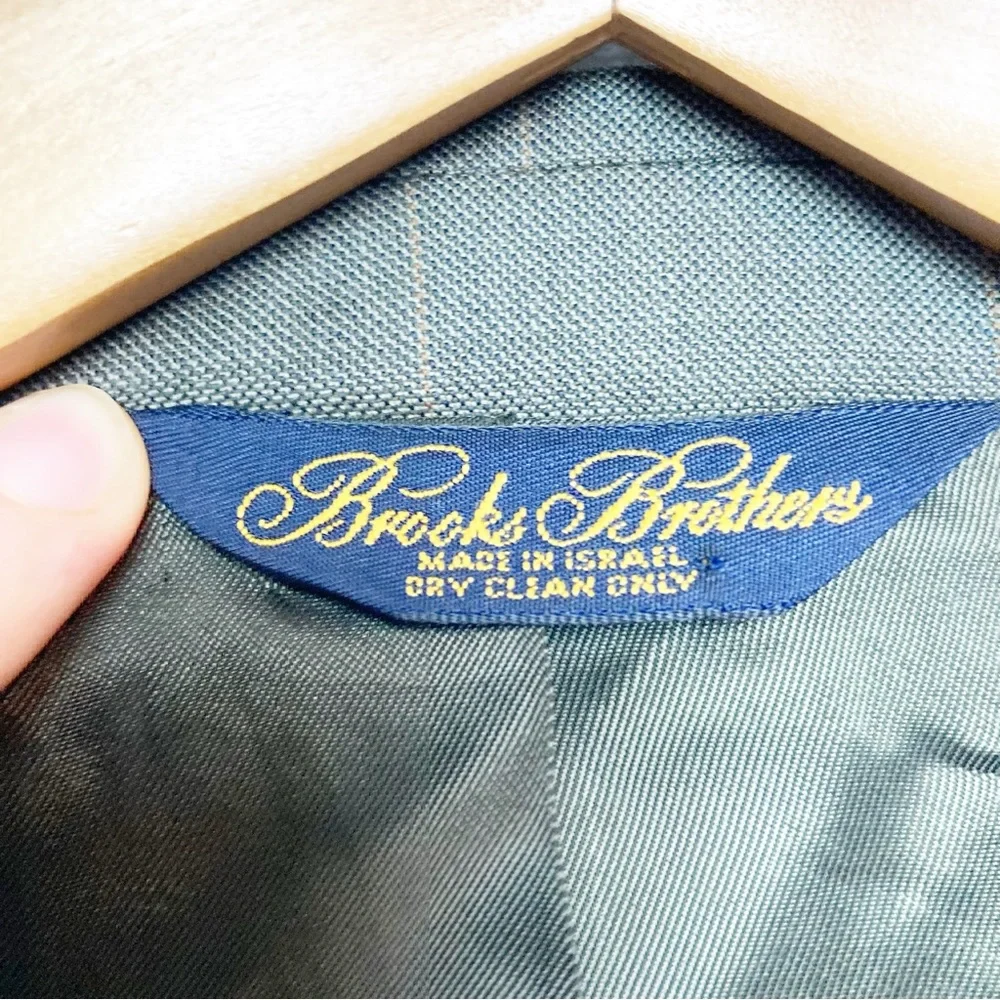 BROOKS BROTHERS Brown Plaid‎ Wool Blazer Jacket 41R